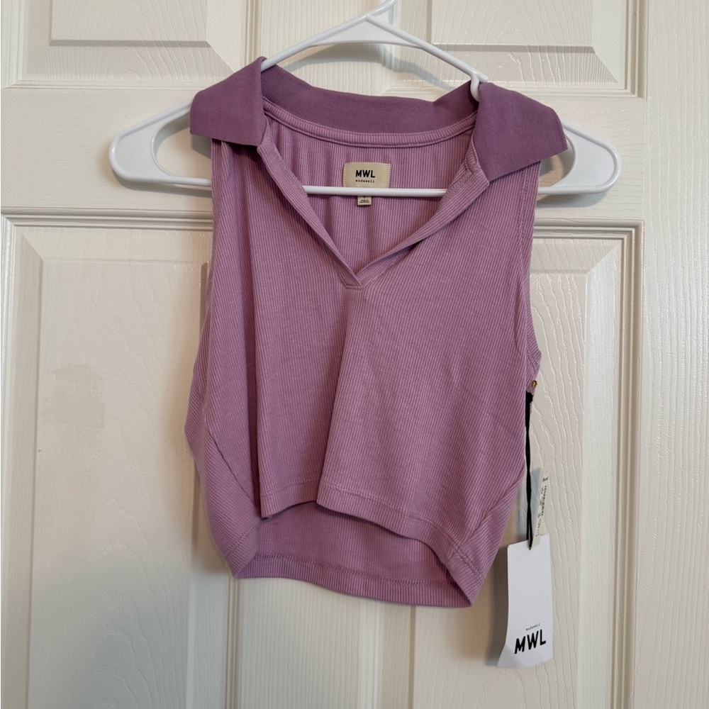 Madewell Lavender Sleeveless Crop Top